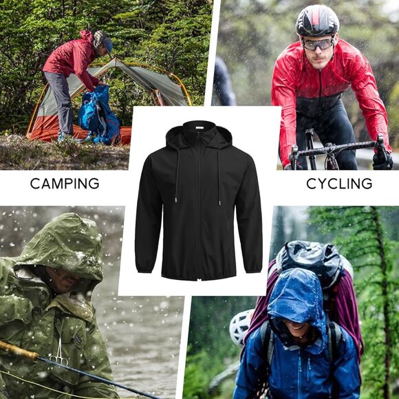 Packable Lightweight Waterproof Rain Jacket for Men's Outdoor Travel Activities - Picture 5 of 7